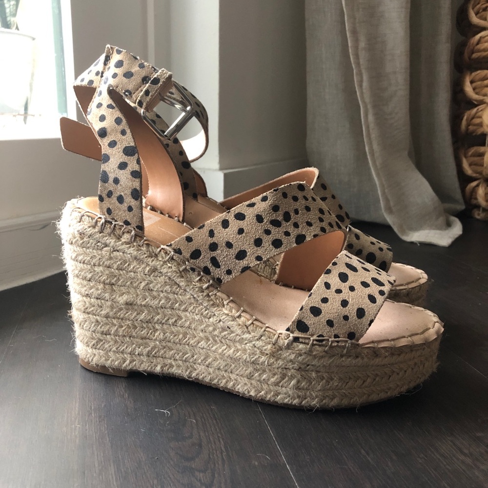 Rare Dolce vita spotted shae espadrille wedges